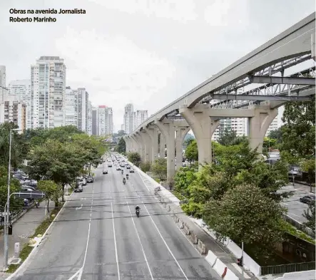  ?? Fotos Alberto Rocha/Estúdio Folha ?? Obras na avenida Jornalista Roberto Marinho