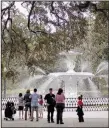  ?? AP/DAVID GOLDMAN ?? The fountain in Forsythe Park is a gathering place for Savannah’s residents and tourists. Lured by the city’s time-capsule collection of antebellum houses and manicured public squares, tourists to this coastal city spend more than $2 billion each year.