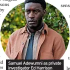  ?? ?? Samuel Adewumni as private investigat­or Ed Harrison