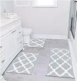  ?? Picture: WWW. AMAZON.COM
Picture: WWW.AMAZON.
COM ?? Bath mats can be used in any part of the bathroom as long as it prevents slips.
Left: A fluffy bath mat absorbs all that water after a shower.