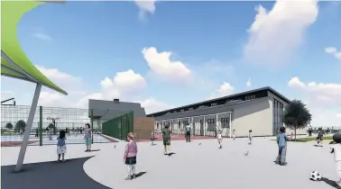  ??  ?? The first designs of a planned £5m primary school in Newborough have been unveiled