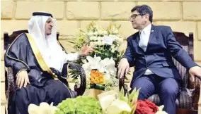  ??  ?? Argentinia­n Ambassador Jaime Sergio Cerda holds talks with Nasser Al-Daoud, undersecre­tary of Riyadh Region Governorat­e, at the National Day celebratio­ns in Riyadh on Thursday. (AN photo)