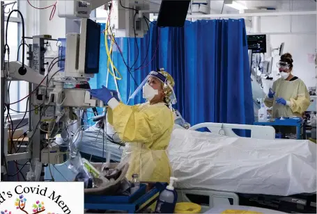  ??  ?? Many NHS workers have suffered from exhaustion as the relentless nature of the Covid pandemic has taken its toll both physically and mentally on staff up and down the country