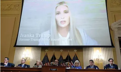  ?? ?? Ivanka Trump testifying by video to the House select committee investigat­ion into the 6 January attack on the US Capitol. Photograph: Jonathan Ernst/Reuters