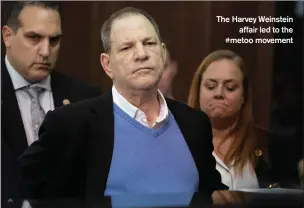  ??  ?? The Harvey Weinstein
affair led to the #metoo movement