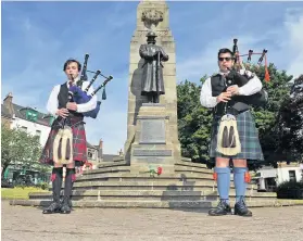  ??  ?? Tribute Members of the Blairgowri­e, Rattray and District Pipe Band were among those who took part in the tribute to the men of the 51st Highlander­s