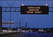  ?? NICK WAGNER / AMERICAN-STATESMAN ?? Traffic evacuating from the Texas coast Aug. 24, a day before the arrival of Hurricane Harvey, crowds Interstate 37 northbound near San Antonio. Texas filed three pricegougi­ng suits Tuesday.