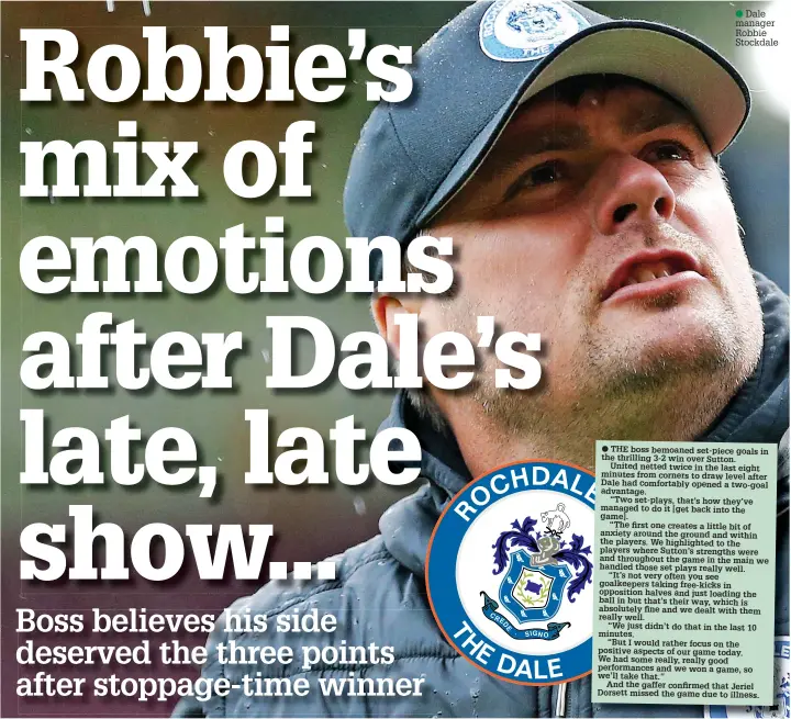  ?? ?? ● Dale manager Robbie Stockdale