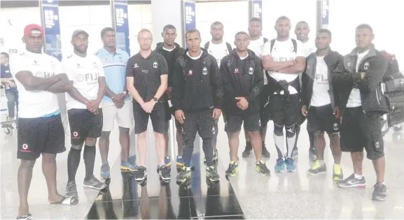  ?? Photo:
Hong Kong 7s/Twitter ?? PICTURED: The Vodafone Fijian 7s team at Hong Kong Internatio­nal Airport.