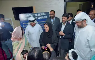  ??  ?? Sheikha Lubna Al Qasimi during the Pakistan Associatio­n Dubai’s celebratio­n of Resolution Day.