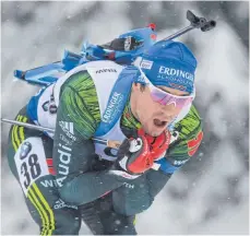  ?? FOTO: DPA ?? Sein einziges Weltcup-Rennen 2019: Im Sprint von Oberhof ist Simon Schempp Mitte Januar nur 70. geworden.
