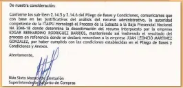  ??  ?? Una de las empresas, que presentó la mejor oferta desde el principio, finalmente quedó fuera, sin poder competir, con el argumento de que sus precios eran “impractica­bles”.