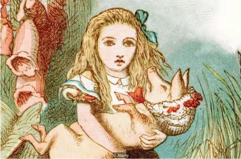  ??  ?? The Pig Baby, from the Lewis Carroll Story Alice in Wonderland, Illustrati­on by Sir John Tenniel 1871