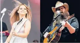  ?? AP PHOTOS 2019, 2018 ?? Maren Morris and Chris Stapleton each have six ACM nomination­s.