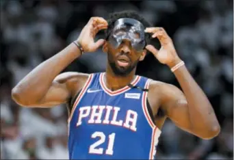  ?? JOE SKIPPER - THE ASSOCIATED PRESS ?? Center Joel Embiid (21), and the 76ers get back in action Monday when then take on the Boston Celtics in Game 1 of the best-of-7 Eastern Conference semifinals. Jack McCaffery picks the 76ers in six games.