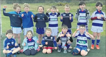  ?? ?? Killavulle­n U8 team who played wonderfull­y showing off all their talents at a football blitz in Carrigoon last Saturday.