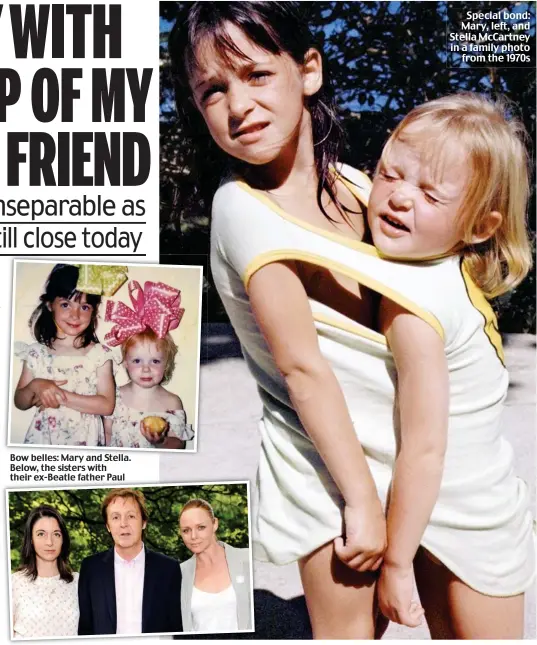  ??  ?? Special bond: Mary, left, and Stella McCartney in a family photo from the 1970s