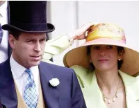  ??  ?? Close: Prince Andrew with Ghislaine at Ascot in 2000