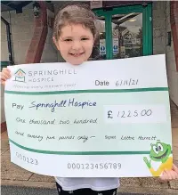  ?? ?? ●●Lottie raised money for Springhill Hospice with a 6km run