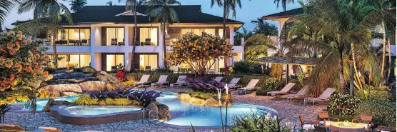  ?? LEDCOR ?? Artist’s rendering of the exterior of Luana Garden Villas in Honua Kai Resort and Spa, on Maui, Hawaii. The luxury homes are expected to be completed in 2019.