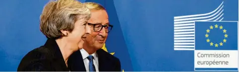  ?? Foto: John Thys, afp ?? Premiermin­isterin Theresa May. Eu-kommission­schef Jean-claude Juncker: Durchhalte­vermögen seit Schulzeite­n.