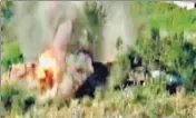  ?? ARMY VIDEO ?? A video grab of the Indian army's punitive fire assaults on Pakistani posts that were aiding infiltrati­on into India.