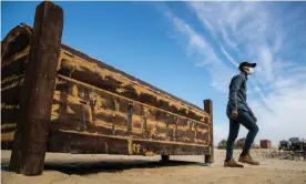  ?? Photograph: Khaled Desouki/AFP/Getty Images ?? One of the wooden sarcophagi found by Zahi Hawass’s team.