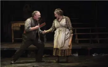  ?? DAVID COOPER/SHAW FESTIVAL ?? Benedict Campbell as Sweeney Todd and Corrine Koslo as Mrs Lovett in Sweeney Todd.