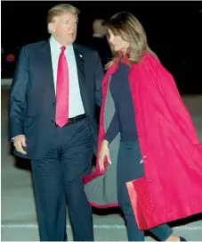  ??  ?? US President Donald Trump and First Lady Melania Trump as they travel to Mar-a-Lago for the weekend. AFP