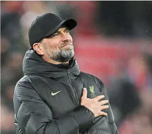  ?? | PHOTO : OLI SCARFF, AFP ?? Jürgen Klopp et Liverpool affrontent Manchester City cet après-midi. Un choc dans la course au titre de champion d’Angleterre.