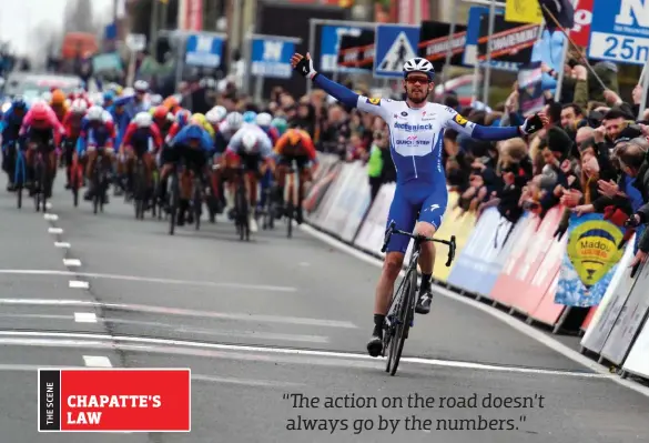  ??  ?? above
Kasper Asgreen holds off a chasing peloton to win March’s Kuurne-brussels-kuurne