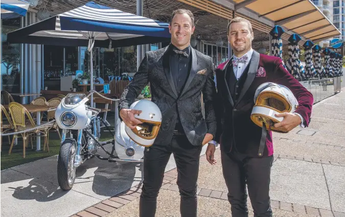  ?? Picture: JERAD WILLIAMS ?? Dan Anstey from radio station Hit90.9 and Sasha Mielczarek from The Bacheloret­te will be involved in the Distinguis­hed Gentleman’s Ride.