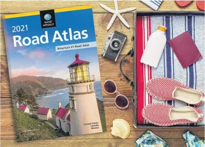  ?? PROVIDED ?? Rand McNally published its 2021 Road Atlas while several severe crises have put most recreation­al travel on hold.