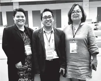  ??  ?? (From Left) Assistant Professor Karen Cayamanda, Asst. Prof. Dennis Sumaylo, and Researcher Mitchiko Lopez in Thammasat University, Thailand