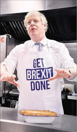  ??  ?? JOHNSON. El primer ministro ayer miércoles en campaña a favor del Brexit.