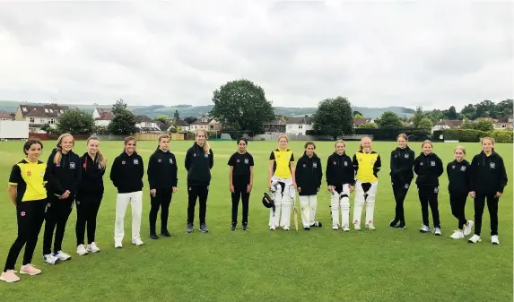  ??  ?? Gloucester­shire Girls’ U13 Developmen­t squad who delivered two promising displays against their Oxfordshir­e counterpar­ts