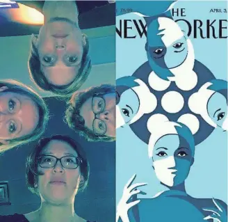  ?? COURTESY OF SUSAN PITT ?? An April 3 New Yorker cover of four female surgeons (right) inspired Susan Pitt to assemble three fellow endocrine surgeons to do a re-creation. The four are Pitt (clockwise from left), Carrie Lubitz, Janice Pasieka and Tracy Wang. Pitt posted the...