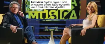  ??  ?? Entrevista­s.
Cayetana colgará el cartel de vacaciones a finales de julio en ¡Atención obras!, donde entrevistó a Miguel Ríos.