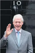  ??  ?? Bill Clinton arriving yesterday