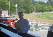  ?? JOSEPH PHELAN — JPHELAN@DIGITALFIR­STMEDIA.COM ?? NYRA CEO Chris Kay speaks about the new area at Saratoga Race Course.