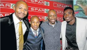  ?? Picture: MARK WEST ?? DRESSED TO THE NINES: Guests, from left, Mtobi Feleza, Luthando Biko, Duma Manona and Cedrick Mbala attended The Herald SPAR Eastern Cape Homegrown Hero Awards at the Radisson Blu hotel on Saturday