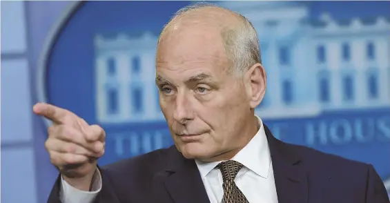  ?? AP PHOTOS ?? FULL ATTENTION: White House Chief of Staff John Kelly gave a surprise media briefing, rebutting reports from the media that he was dissatisfi­ed with his job and horrified with President Trump’s behavior.