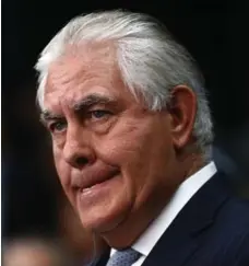  ?? SIMON DAWSON/BLOOMBERG ?? Trump tapped businessma­n Rex Tillerson for secretary of state, whose boardroom bearing projects authority.