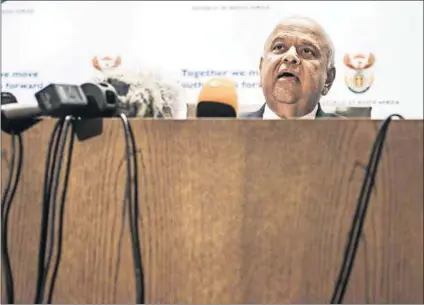 ?? Photo: Waldo Swiegers/Bloomberg ?? Frank: Pravin Gordhan says the mooted inquiry into South Africa’s banking system is unnecessar­y and arises from ‘one particular company’, as allegation­s of state capture continue to swirl.