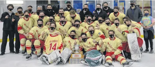  ?? JASON SIMMONDS • THE GUARDIAN ?? The Arsenault’s Fish Mart Western Red Wings won the Abram-Village-based franchise’s fourth straight Island Junior Hockey League championsh­ip on Wednesday night. The Red Wings defeated the A&S Scrap Metal Metros 6-1 at the Evangeline Recreation Centre to claim the best-of-seven championsh­ip series in five games.