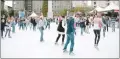  ?? PHOTO BY ALLISON WEBBER ?? Winter holidays draw visitors and locals alike to San Francisco’s Union Square, where the ice rink and twinkle-lit trees make the season festive.