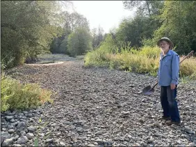  ?? CAROL VALENTINE VIA AP ?? Jack Dwyer stands on the dry creek bed of Deer Creek in Selma, Ore., on Sept. 2.