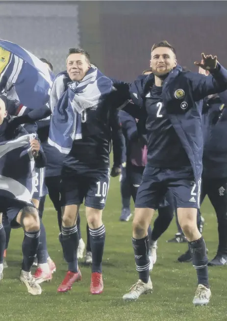  ??  ?? jubilant Scotland players celebrate their victory which, while nailbiting, was fully deserved