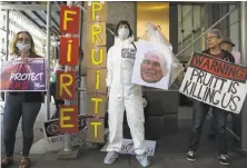  ?? Drew Angerer / Getty Images ?? Protestors rally against former EPA Administra­tor Scott Pruitt outside the agency’s office in New York City.