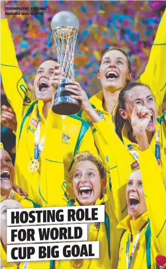  ??  ?? TRIUMPHANT FEELING: Australia won in 2015.